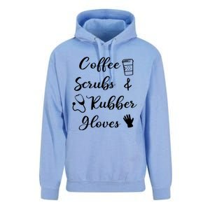 Funny Coffee Scrubs And Rubber Gloves Nurse Gift Unisex Surf Hoodie