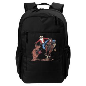 Funny Cowboy Santa Bulldogging Christmas Western Cowboy Xmas Daily Commute Backpack