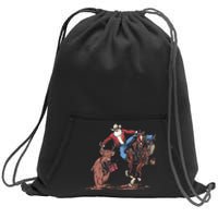 Funny Cowboy Santa Bulldogging Christmas Western Cowboy Xmas Sweatshirt Cinch Pack Bag