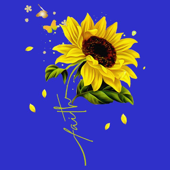 Faith Cross Sunflower Butterflies Flowers Christians Jesus T-Shirt