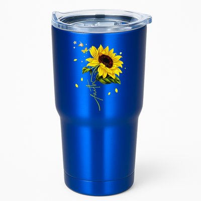 Faith Cross Sunflower Butterflies Flowers Christians Jesus Tumbler