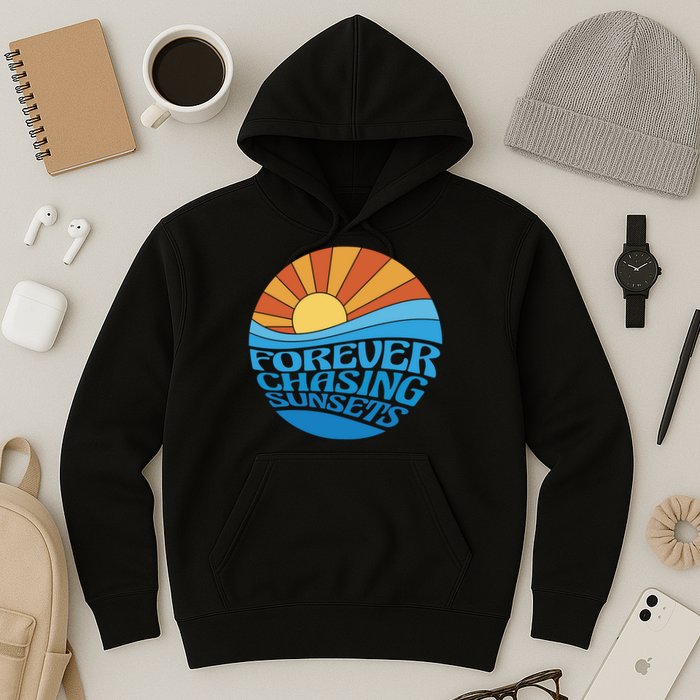 Forever Chasing Sunsets Retro Hoodie