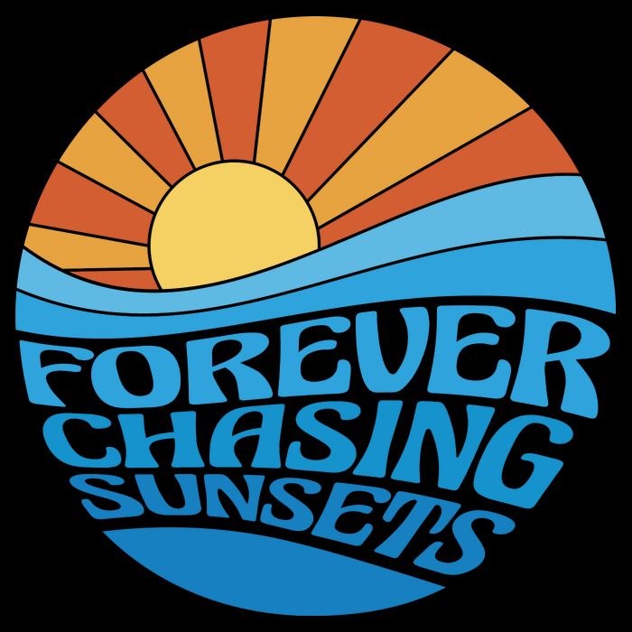 Forever Chasing Sunsets Retro Button