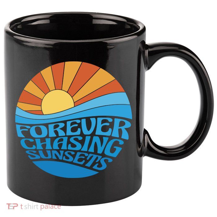 Forever Chasing Sunsets Retro 11oz C Handle Ceramic Mug