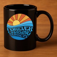 Forever Chasing Sunsets Retro 11oz C Handle Ceramic Mug