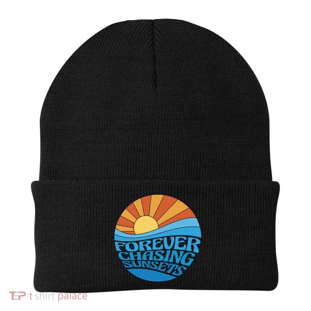 Forever Chasing Sunsets Retro Beanie