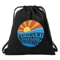 Forever Chasing Sunsets Retro Drawstring Bag
