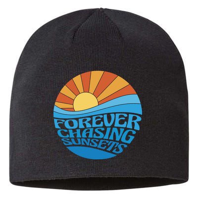 Forever Chasing Sunsets Retro Sustainable Beanie