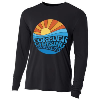 Forever Chasing Sunsets Retro Cooling Performance Long Sleeve Crew