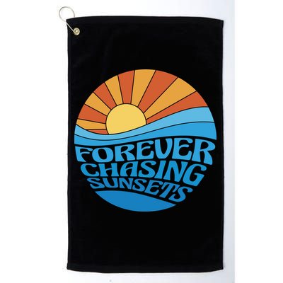 Forever Chasing Sunsets Retro Golf Towel