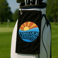 Forever Chasing Sunsets Retro Golf Towel