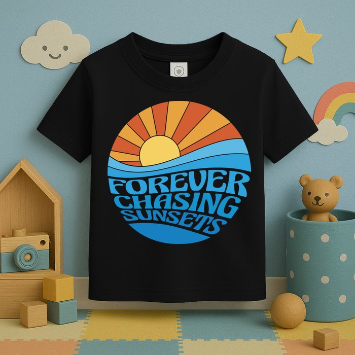 Forever Chasing Sunsets Retro Toddler T-Shirt
