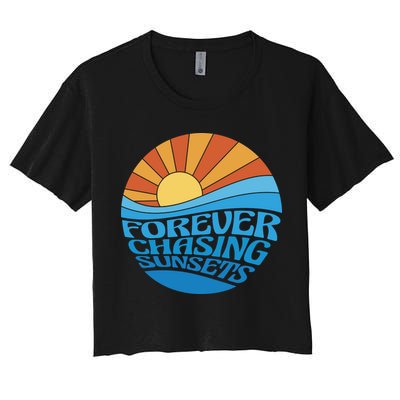 Forever Chasing Sunsets Retro Crop Top