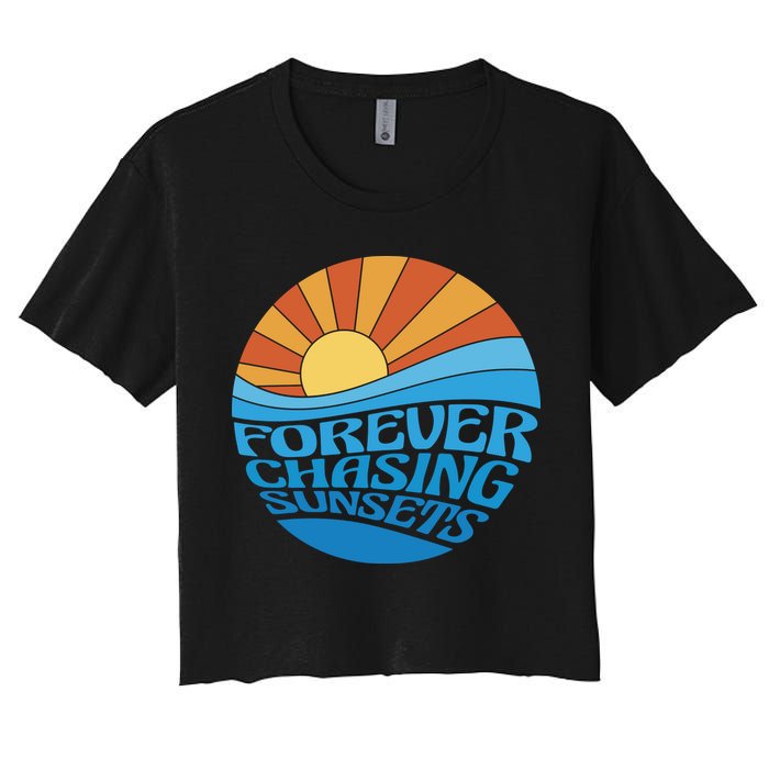 Forever Chasing Sunsets Retro Crop Top