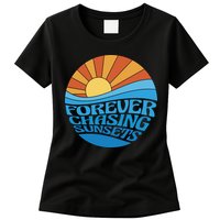 Forever Chasing Sunsets Retro Womens T-Shirt