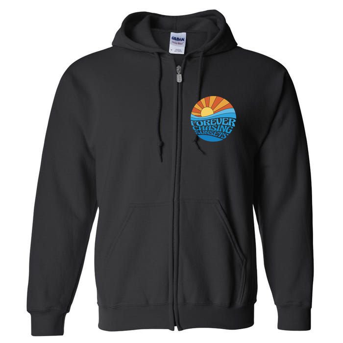 Forever Chasing Sunsets Retro Full Zip Hoodie