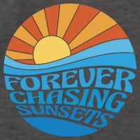 Forever Chasing Sunsets Retro Vector Backpack