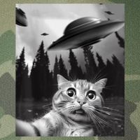 Funny Cat Selfie With UFOs Legacy Tie Dye Trucker Hat