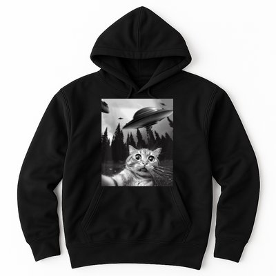 Funny Cat Selfie With UFOs Hoodie