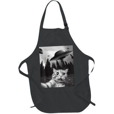 Funny Cat Selfie With UFOs Apron