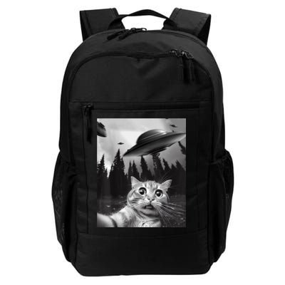 Funny Cat Selfie With UFOs Daily Commute Backpack