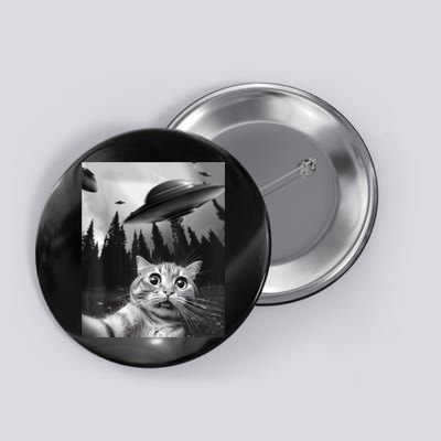 Funny Cat Selfie With UFOs Button