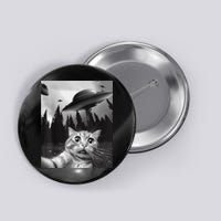 Funny Cat Selfie With UFOs Button