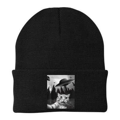 Funny Cat Selfie With UFOs Beanie