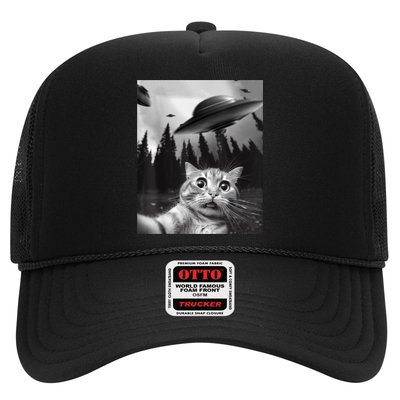 Funny Cat Selfie With UFOs Trucker Hat