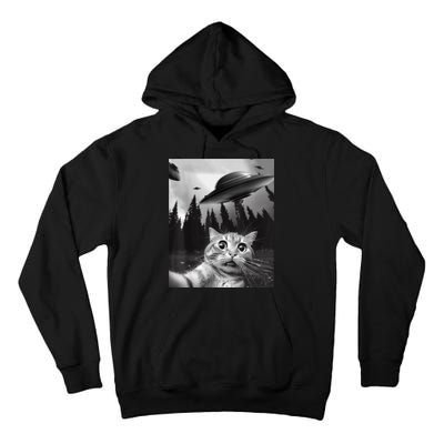 Funny Cat Selfie With UFOs Tall Hoodie