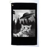 Funny Cat Selfie With UFOs Golf Towel