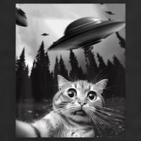 Funny Cat Selfie With UFOs Golf Towel