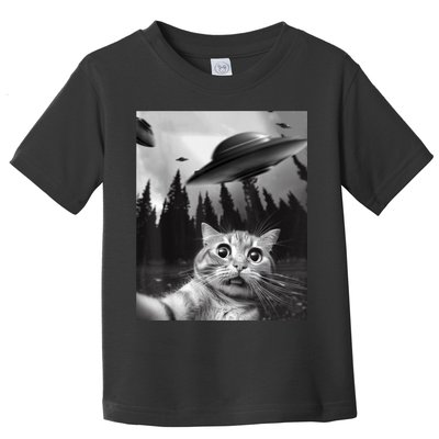 Funny Cat Selfie With UFOs Toddler T-Shirt