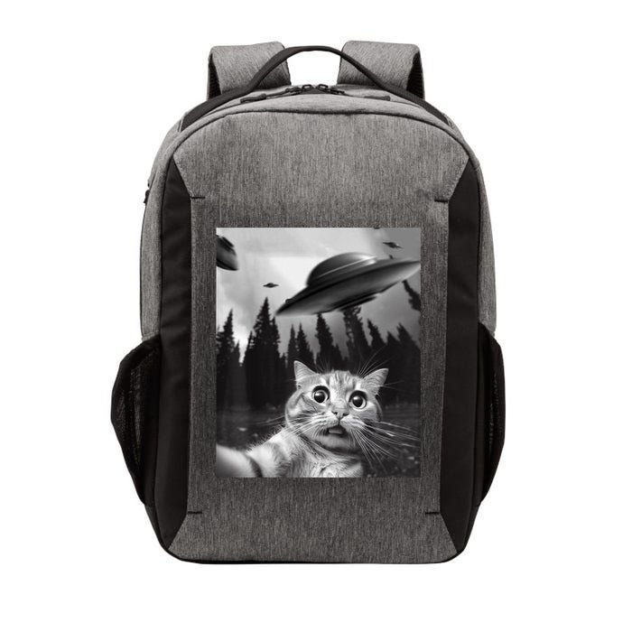 Funny Cat Selfie With UFOs Vector Backpack