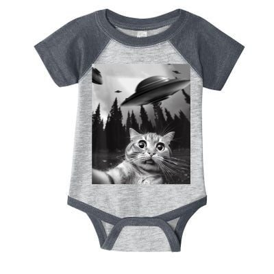 Funny Cat Selfie With UFOs Infant Baby Jersey Bodysuit