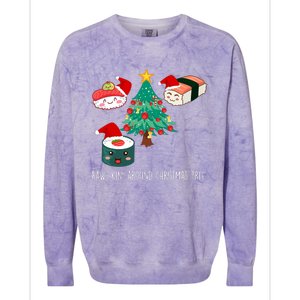 Funny Christmas Sushi For Women Colorblast Crewneck Sweatshirt