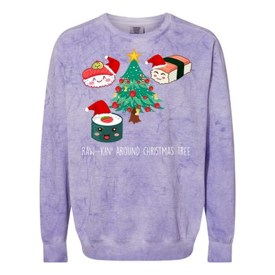 Funny Christmas Sushi For Women Colorblast Crewneck Sweatshirt