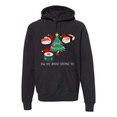 Funny Christmas Sushi For Women Premium Hoodie