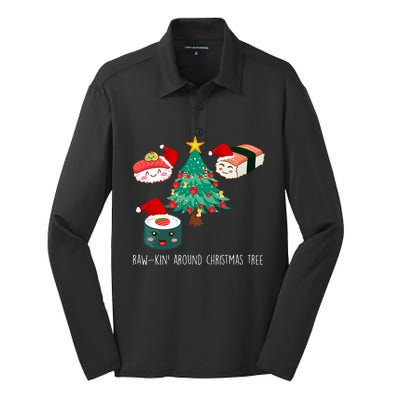 Funny Christmas Sushi For Women Silk Touch Performance Long Sleeve Polo