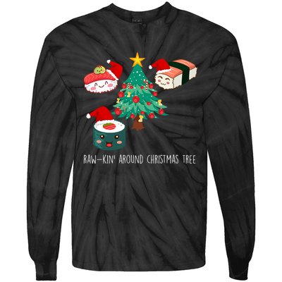 Funny Christmas Sushi For Women Tie-Dye Long Sleeve Shirt