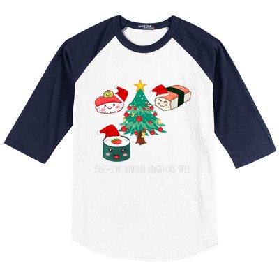 Funny Christmas Sushi For Women Baseball Sleeve Shirt