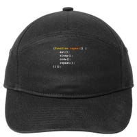 Funny Computer Science Programmer Eat Sleep Code 7-Panel Snapback Hat