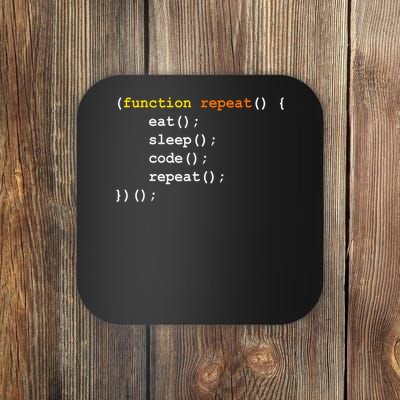 Funny Computer Science Programmer Eat Sleep Code Coaster