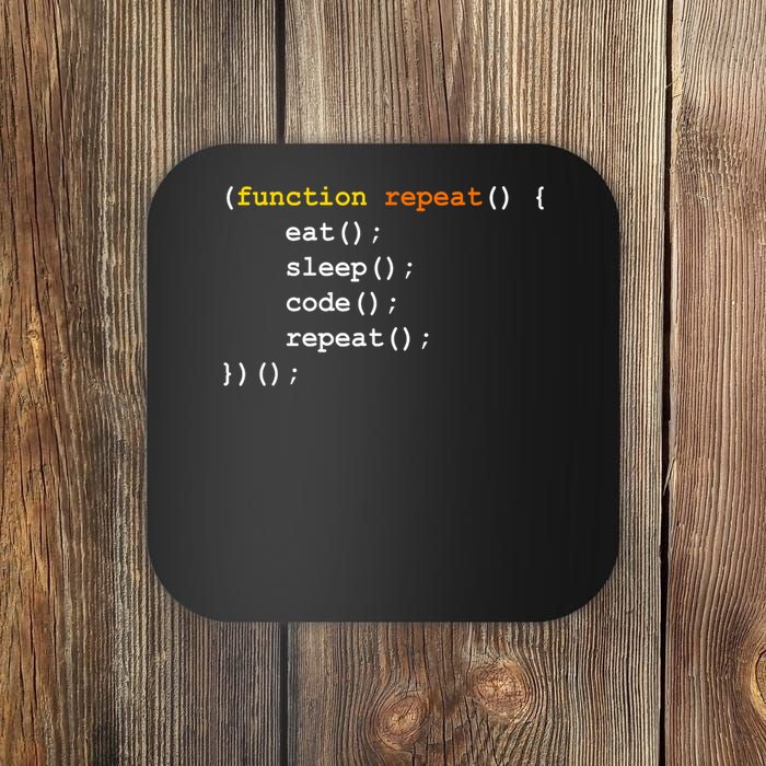 Funny Computer Science Programmer Eat Sleep Code Coaster
