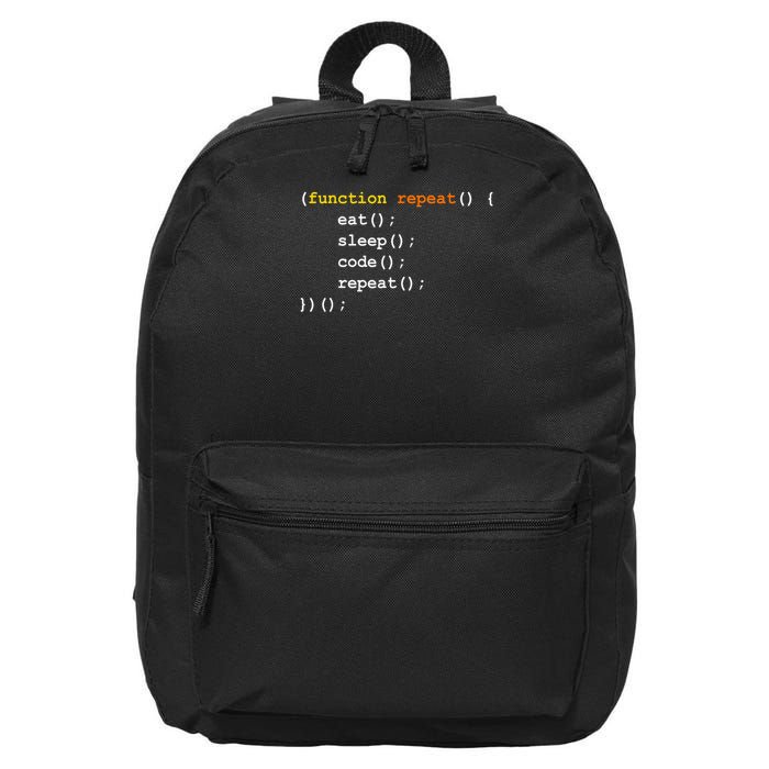 Funny Computer Science Programmer Eat Sleep Code 16 in Basic Backpack