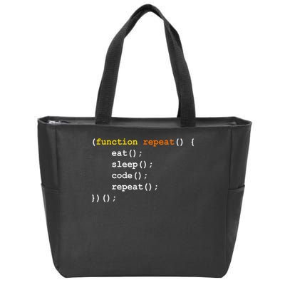 Funny Computer Science Programmer Eat Sleep Code Zip Tote Bag