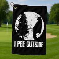 Funny Camping S For Men I Pee Outside Inappropriate Golf Towel