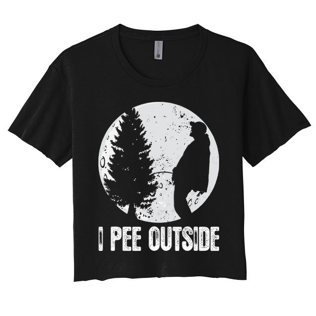 Funny Camping S For Men I Pee Outside Inappropriate Crop Top