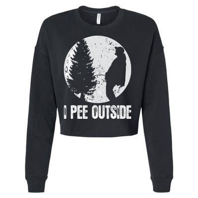 Funny Camping S For Men I Pee Outside Inappropriate Cropped Pullover Crew
