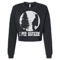 Funny Camping S For Men I Pee Outside Inappropriate Cropped Pullover Crew